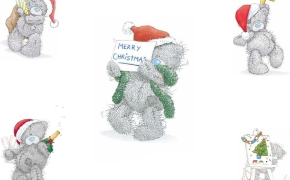Merry Christmas, Замечательная открытка на Рождество и Новый год твоему любимому в стиле мишек Тедди
